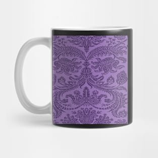 Plum Purple on Lavender Royal Medieval Damask Scrolls Mug